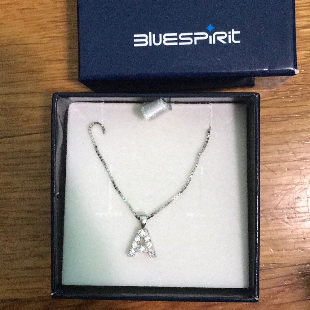 Blue Spirit Letter A necklace
